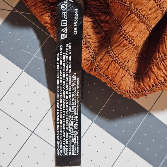 Anthropologie Ellen Brown Smocked Mini  bodycon Dress XL Boho Layering Summer Dr - Picture 13 of 16